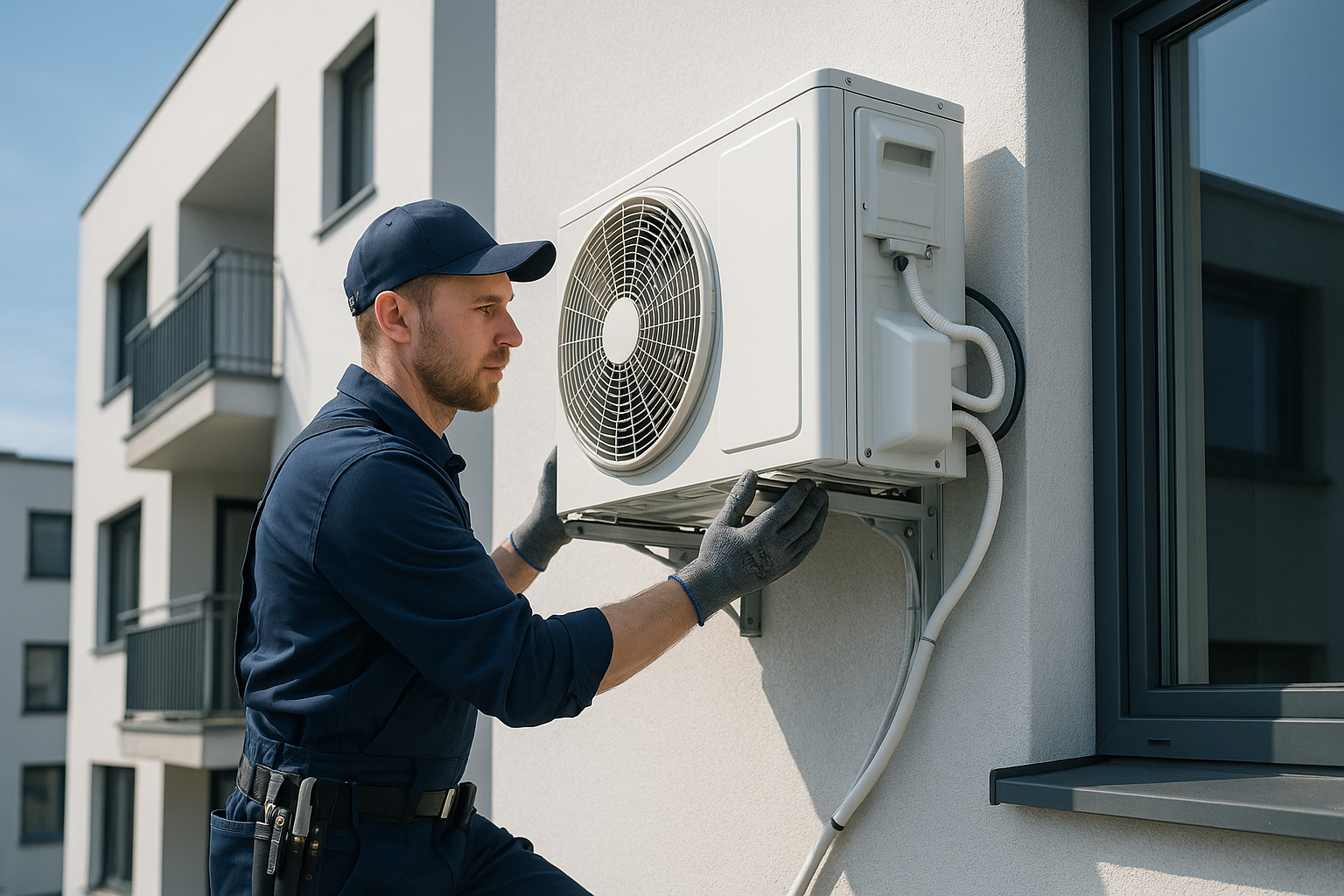 Gerüstbau-Techniker bei der Installation